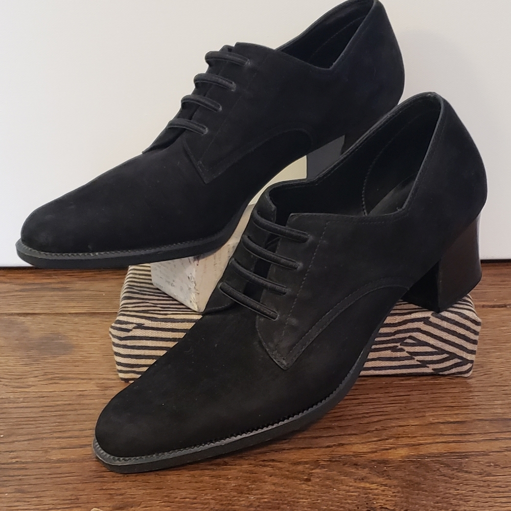 Suede Heeled Loafer